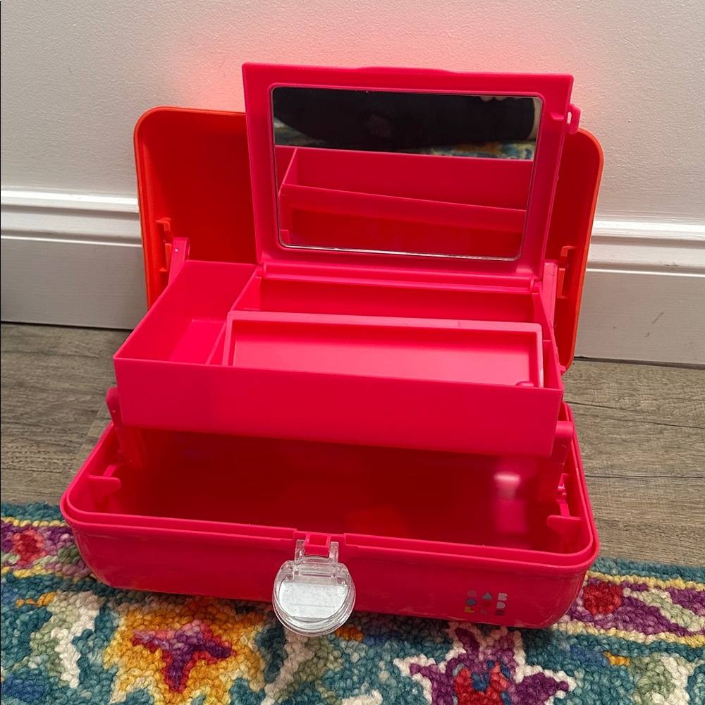 Caboodles makeup bag/box NEW with tags Orange/Hot Pink - Picture 2 of 2